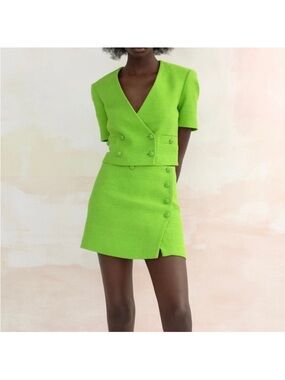 Tailored Lime Green Button front jacket